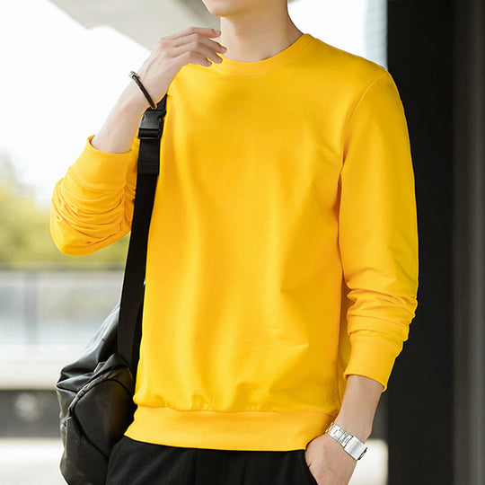 Herren Minimalistisches Baumwoll-Sweatshirt mit Rundhals und gerippten Bündchen Nord Taschen