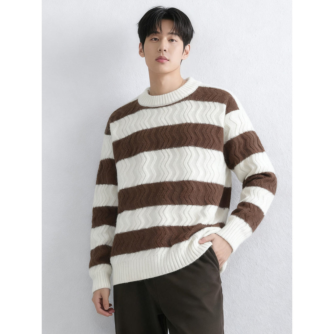 Herren Grobstrickpullover mit Wellenmuster Nord Taschen