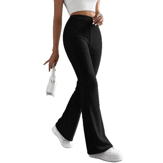 Damen Lässige und elegante Ripp-Optik Hose Nord Taschen