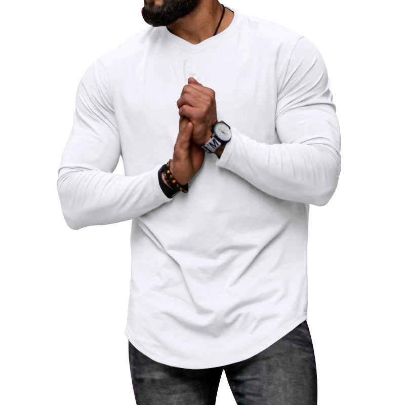 Herren Langarmshirt mit verlängertem Rundsaum und schmalem Schnitt aus elastischem Funktionsjersey Nord Taschen