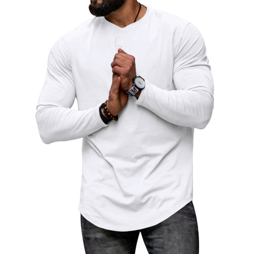 Herren Langarmshirt mit verlängertem Rundsaum und schmalem Schnitt aus elastischem Funktionsjersey Nord Taschen