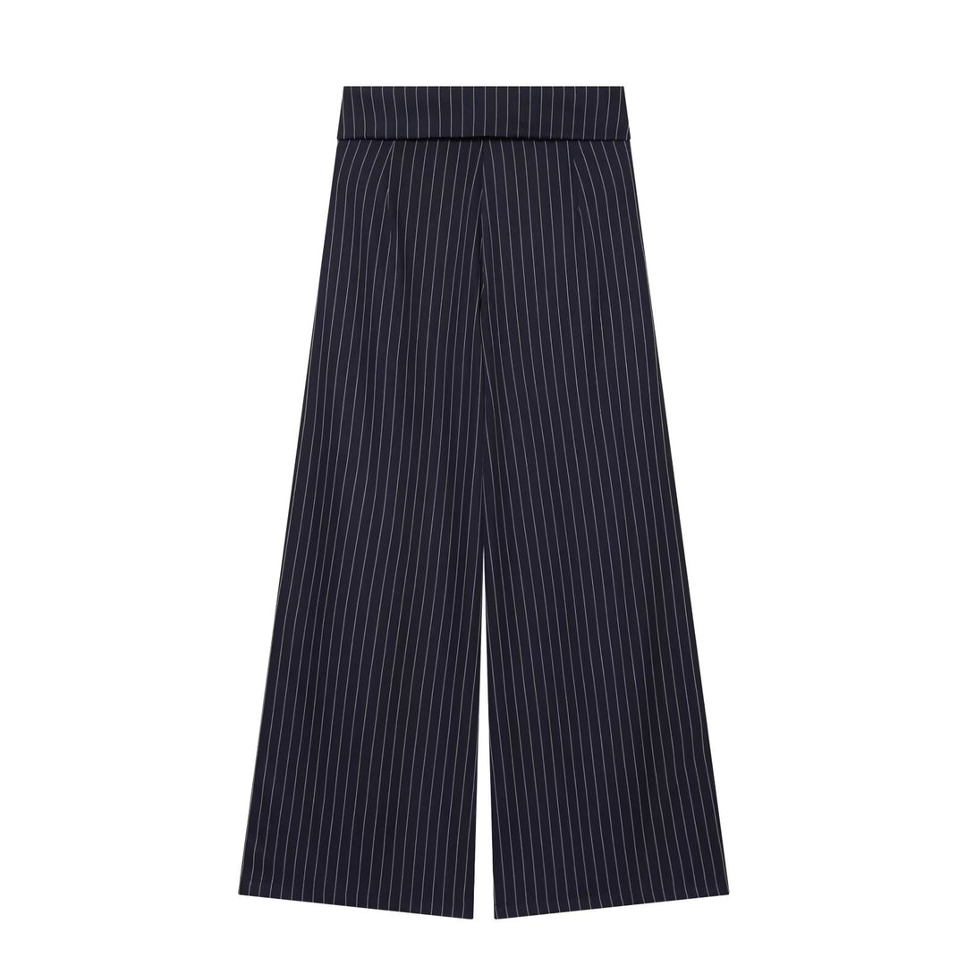 Damen Weite Culotte-Hose mit hohem Bund, Kordelzug und vorderseitigen Beinschlitzen Nord Taschen