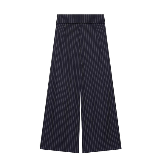 Damen Weite Culotte-Hose mit hohem Bund, Kordelzug und vorderseitigen Beinschlitzen Nord Taschen