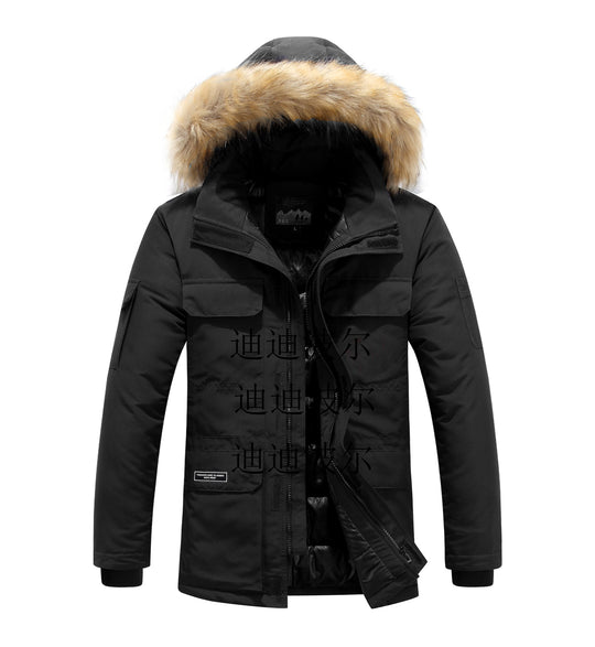 Herren Winterparka mit Kapuze, Kunstfellbesatz und multifunktionalen Außentaschen Nord Taschen