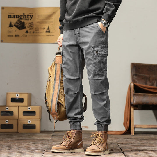 Herren Cargo-Joggerhose mit Kordelzug, Mehrfachtaschen & elastischen Bündchen Nord Taschen