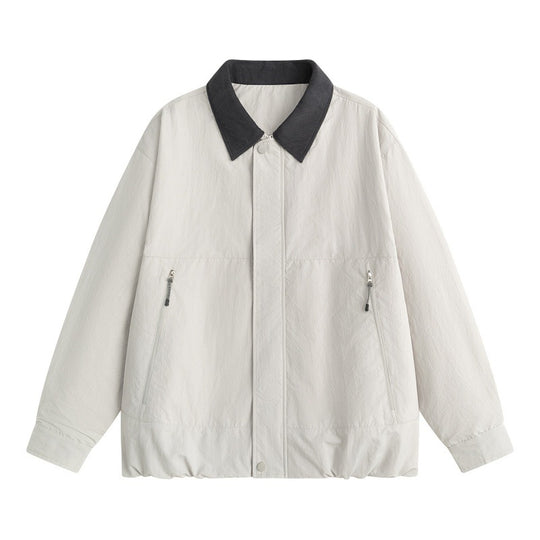 Herren Leichte Harrington-Übergangsjacke mit Cordkragen, verdeckter Druckknopfleiste & Reißverschlusstaschen Nord Taschen
