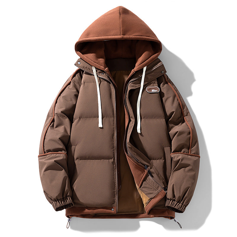 Damen Kurz geschnittene Steppjacke mit kontrastierender Fleece‑Kapuze und Kordelzug Nord Taschen