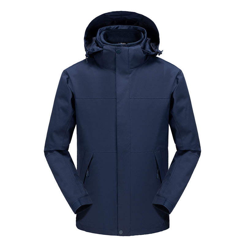 Herren Wasserabweisende Softshell-Jacke mit verstellbarer Kapuze und verdeckten Reißverschlusstaschen Nord Taschen