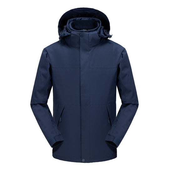 Herren Wasserabweisende Softshell-Jacke mit verstellbarer Kapuze und verdeckten Reißverschlusstaschen Nord Taschen