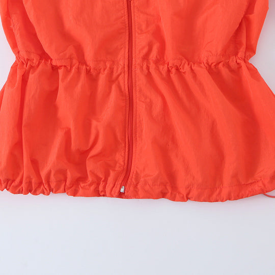 Damen Leichte Windjacke mit hohem Kragen, Tunnelzug‑Taillierung und Elastikbündchen Nord Taschen