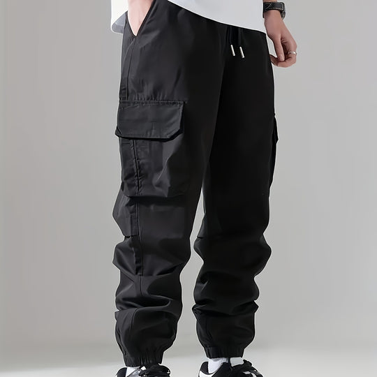 Herren Cargo-Jogginghose mit Kordelzug, Mehrfachtaschen & elastischen Bündchen Nord Taschen