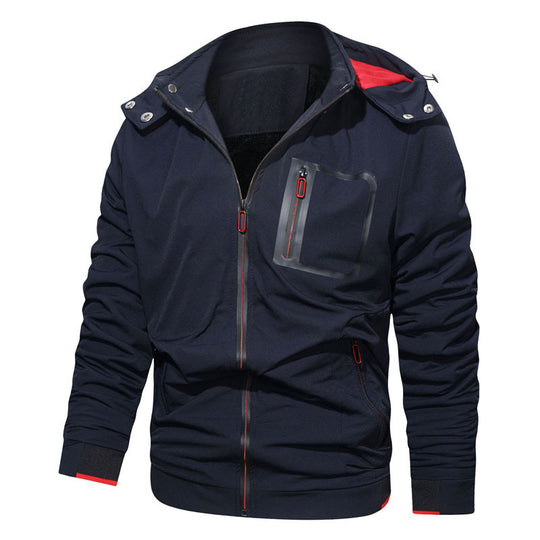 Herren Softshell-Hoodiejacke mit wasserdichten Reißverschlusstaschen und fleecegefüttertem Kragen Nord Taschen