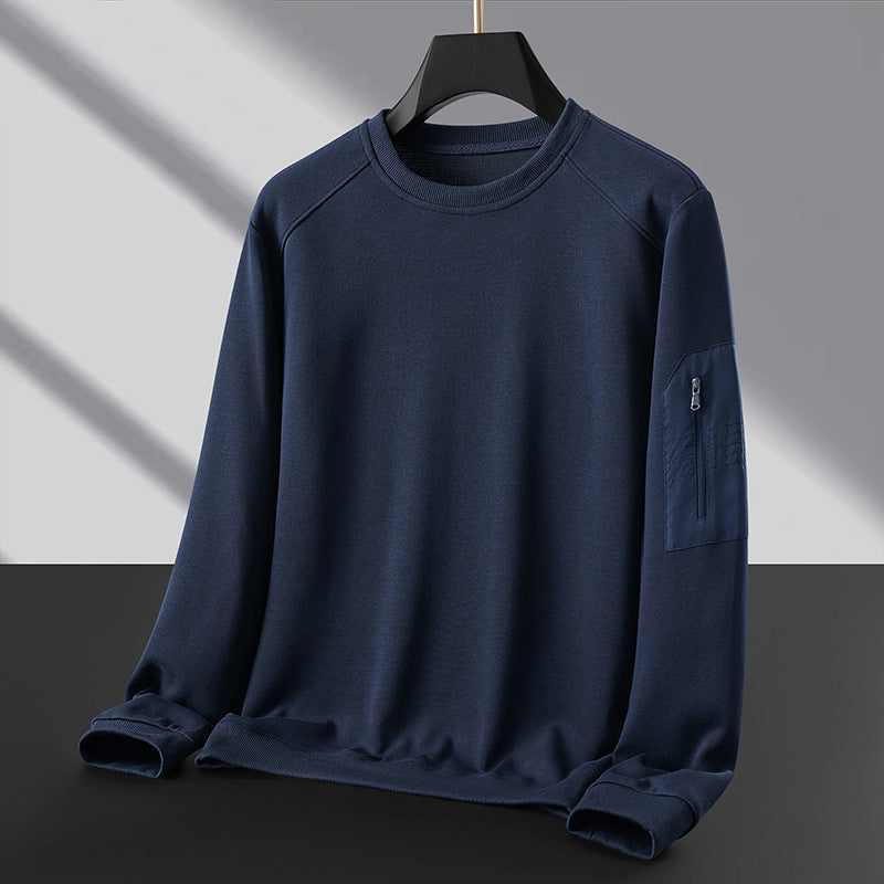Herren Rundhals‑Sweatshirt mit Reißverschluss‑Ärmeltasche und funktionaler Jersey‑Qualität Nord Taschen