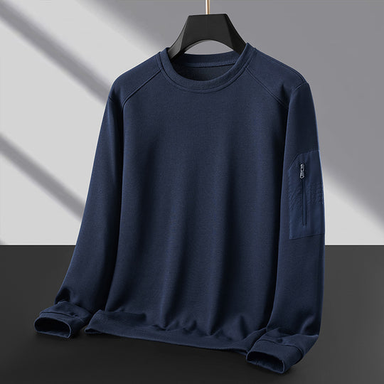 Herren Rundhals‑Sweatshirt mit Reißverschluss‑Ärmeltasche und funktionaler Jersey‑Qualität Nord Taschen