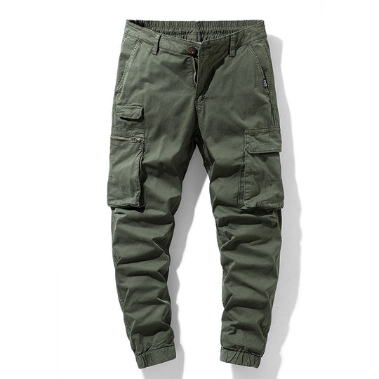 Herren Freizeits-Utility-Cargohose im Joggerstil mit teil-elastischem Bund und multifunktionalen Frontklappen Nord Taschen