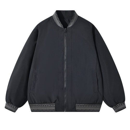 Damen Oversize Bomberjacke mit folklorischen Stickborden Nord Taschen