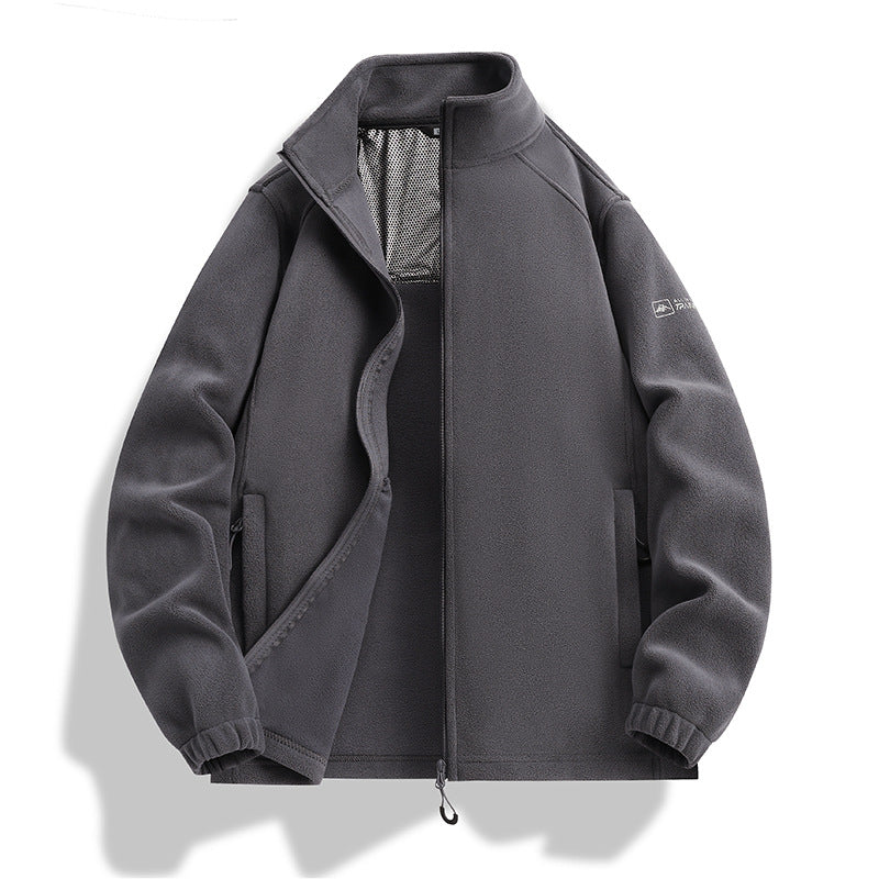 Herren Fleecejacke mit Stehkragen, Windabweisender Microfleece und Reißverschlusstaschen Nord Taschen