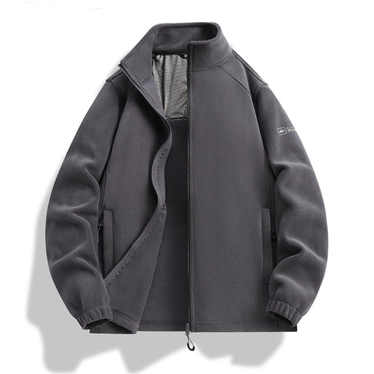 Herren Fleecejacke mit Stehkragen, Windabweisender Microfleece und Reißverschlusstaschen Nord Taschen