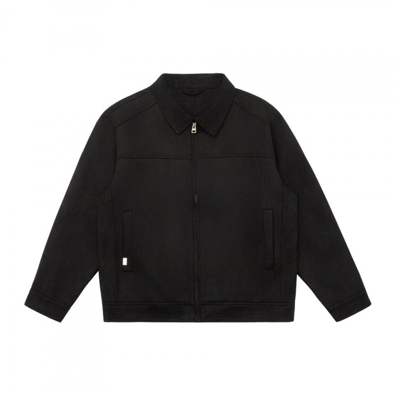 Herren Kastenförmige Zip‑Blousonjacke mit Cordkragen und minimalistischen Eingrifftaschen Nord Taschen