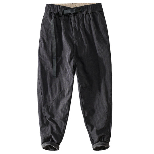 Herren Kord-Chino mit elastischem Bund, Gurtbandschließe und konischem Schnitt Nord Taschen