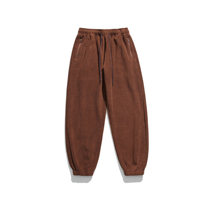 Herren Weit geschnittene Fleece-Jogginghose mit elastischen Bündchen und Eingrifftaschen Nord Taschen