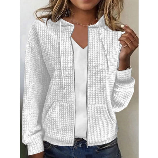 Damen Fleecejacke mit Strukturiertem Waffelmuster