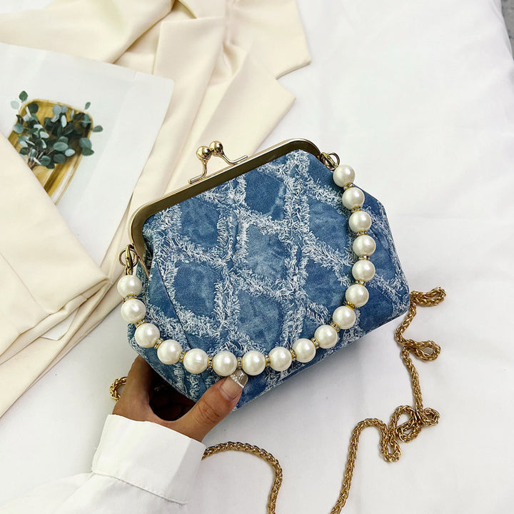 Damen elegante Beuteltasche mit Perlenschmuck Nord Taschen