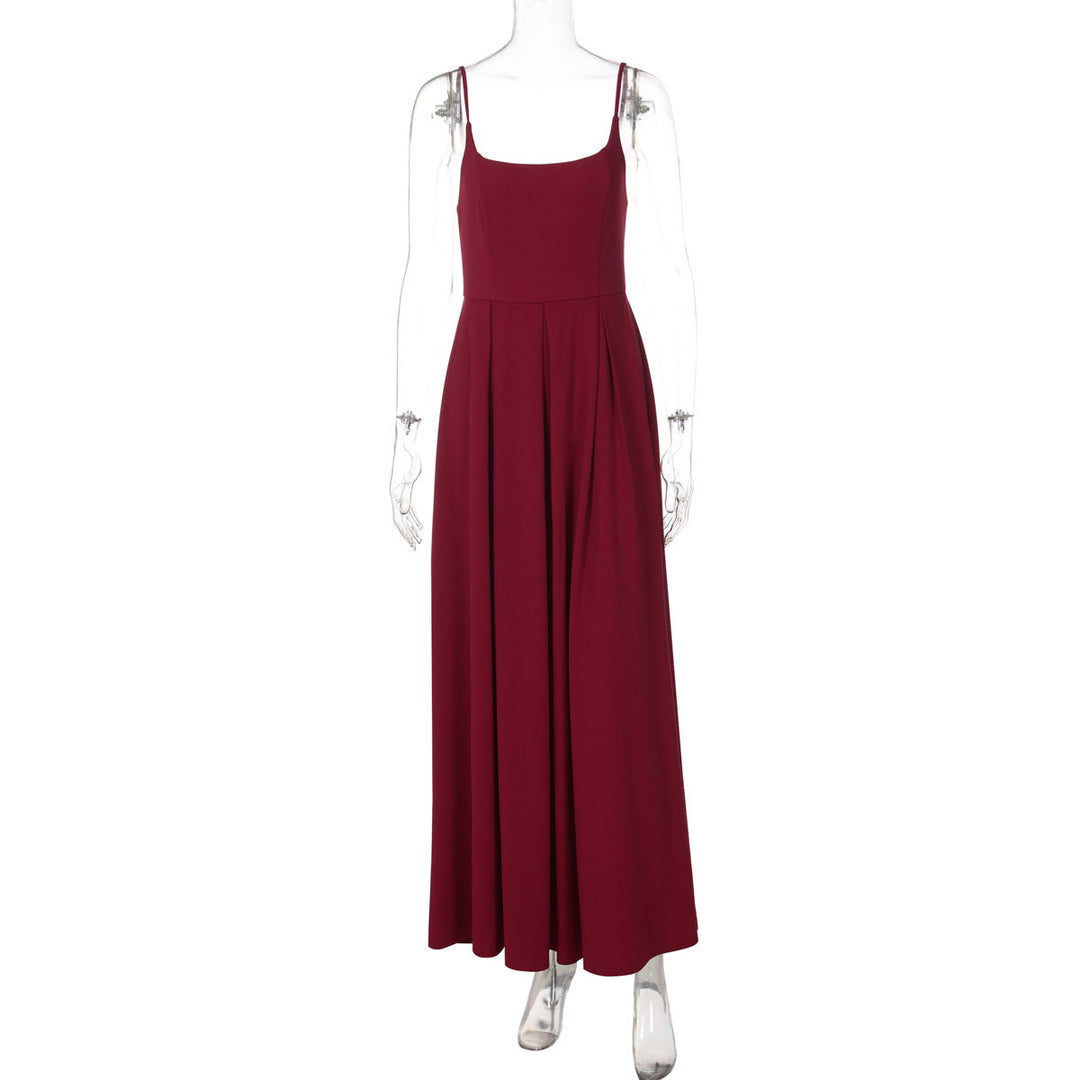 Damen Fließendes Maxikleid mit schmalen Spaghettiträgern und elegantem Schnitt