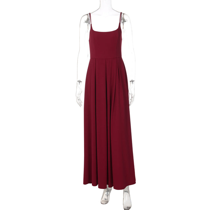 Damen Fließendes Maxikleid mit schmalen Spaghettiträgern und elegantem Schnitt