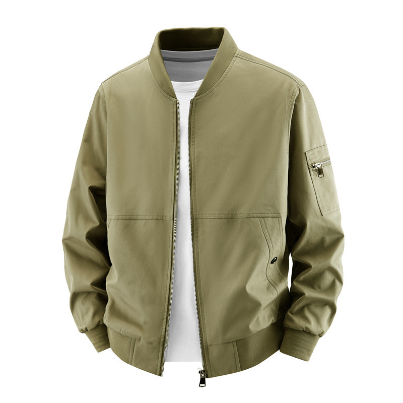 Men's  minimalist zip-front bomber jacket with concealed welt pockets and sleeve utility pocket Nord Taschen