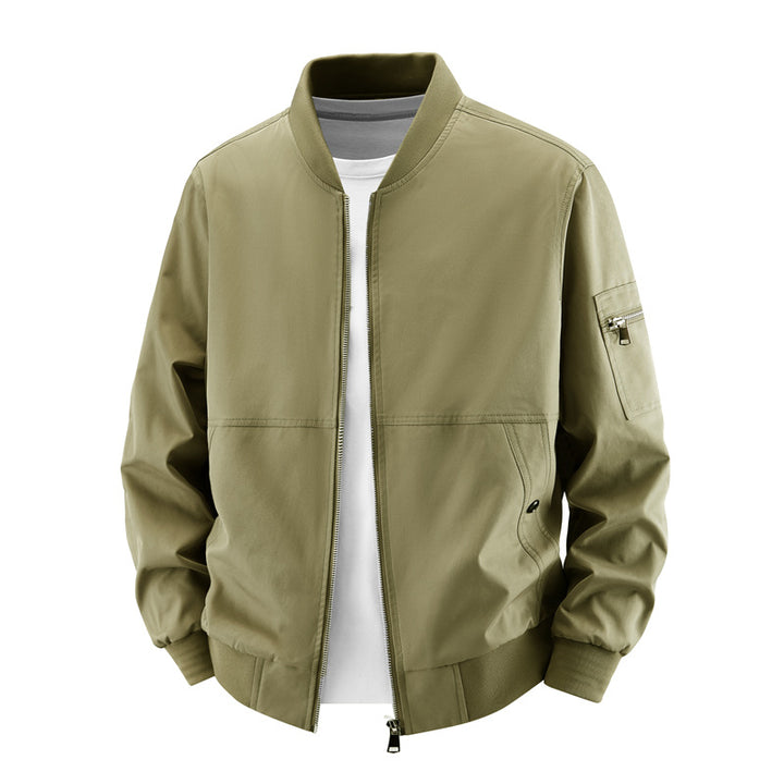 Men's  minimalist zip-front bomber jacket with concealed welt pockets and sleeve utility pocket Nord Taschen