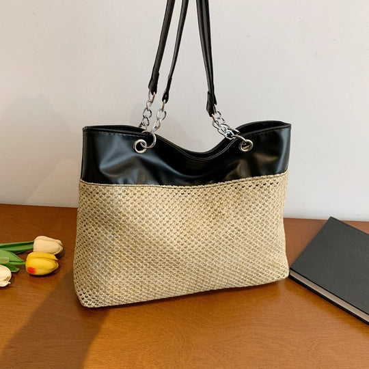 Damen elegante Handtasche aus geflochtenem Material mit luxuriösen Akzenten Nord Taschen