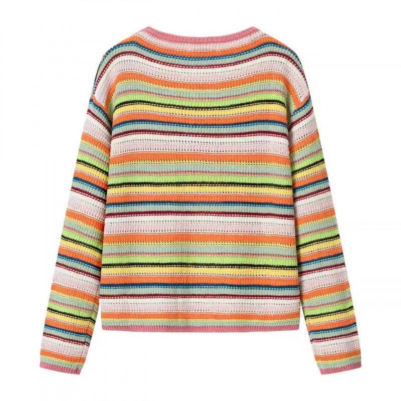 Damen Bunte Cropped Ajourstrick‑Cardigan mit Bindeband und geripptem Saum Nord Taschen