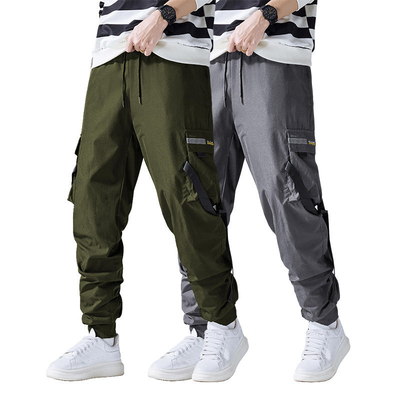 Herren Konisch geschnittene Utility‑Cargohose im Joggerstil mit Multifachtaschen, Kordelzug & elastischem Knöchelabschluss Nord Taschen
