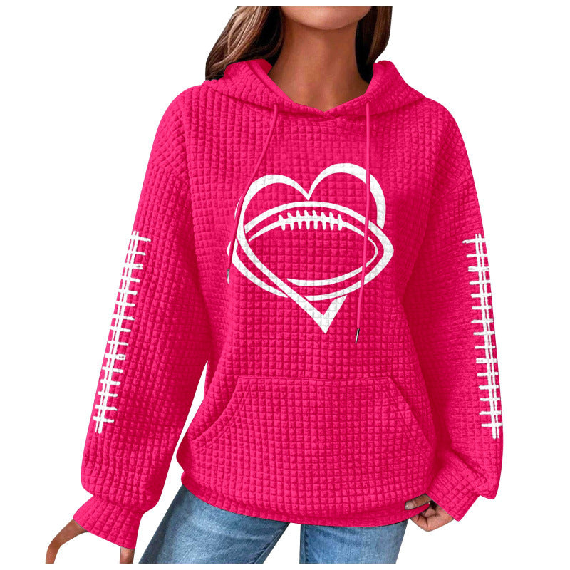 Damen Bequemer Kapuzenpullover mit Herzmotiv Nord Taschen