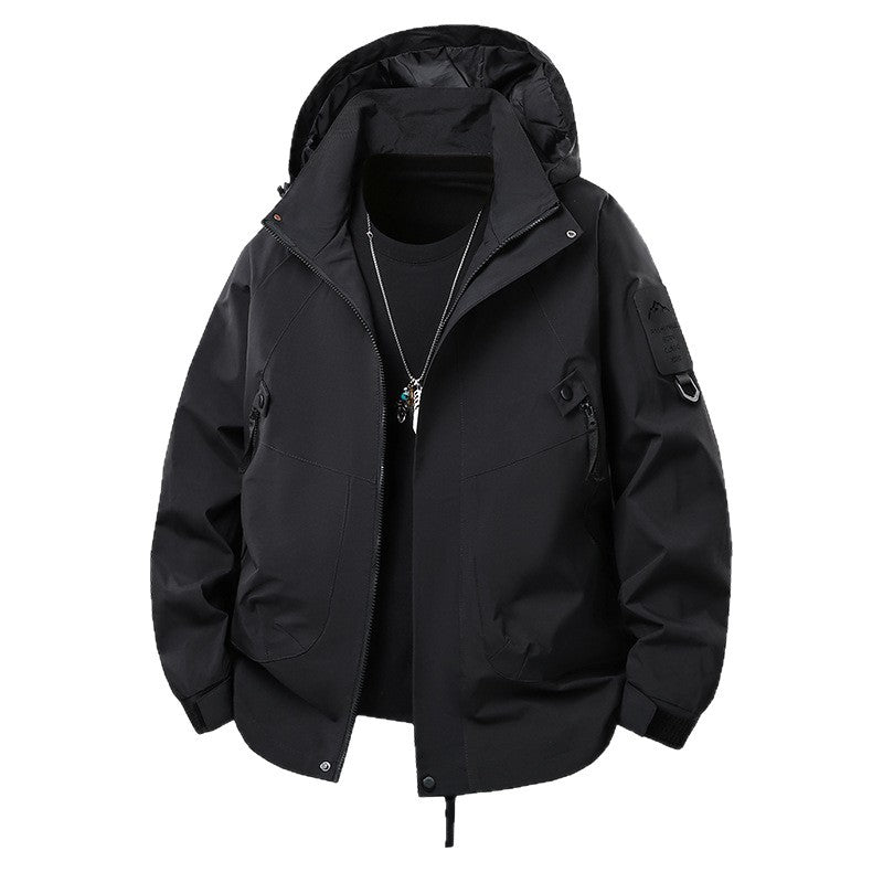 Herren Technische Kapuzen-Softshelljacke mit wasserabweisender Membran, Reißverschluss‑Taschen und verstellbarem Bund Nord Taschen