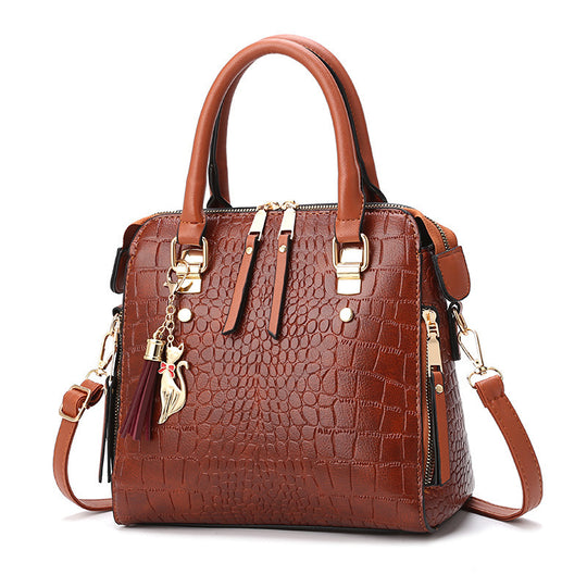 Damen hochwertige Tote-Handtasche mit stylischem Krokodilleder-Look und abnehmbarem Tragegurt Nord Taschen