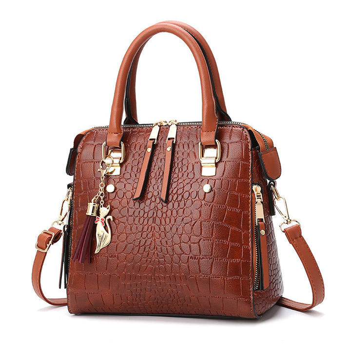Damen hochwertige Tote-Handtasche mit stylischem Krokodilleder-Look und abnehmbarem Tragegurt Nord Taschen