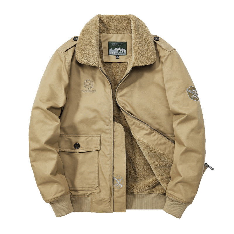 Herren Modische Übergangsjacke mit Teddy-Futter Nord Taschen