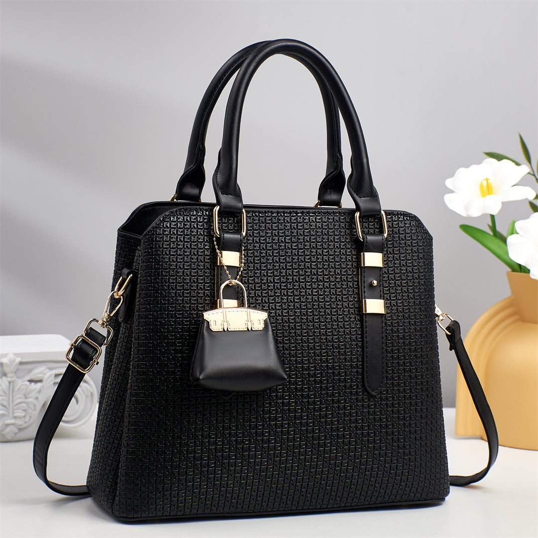 Damen klassische Handtasche mit strukturiertem Design und abnehmbarer Clutch Nord Taschen