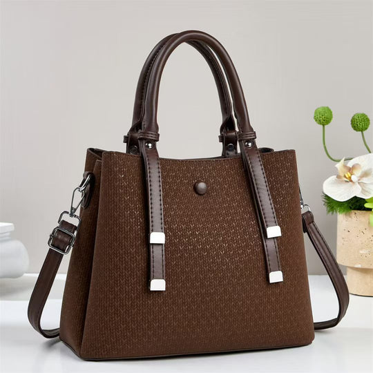 Damen elegante Handtasche mit strukturiertem Gewebe und abnehmbarem Schulterriemen Nord Taschen