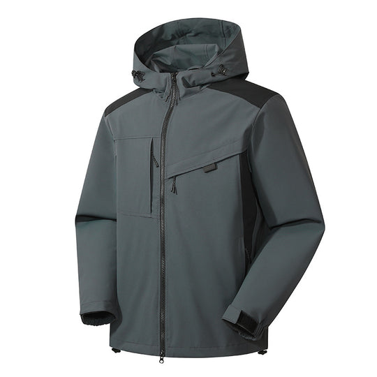Herren Softshell Outdoorjacke mit wasserdichter Membran und verstellbarer Kapuze Nord Taschen