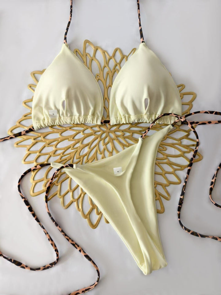 Damen Triangel-Bikini-Set mit verstellbaren Trägern und modischem Leoprint Nord Taschen