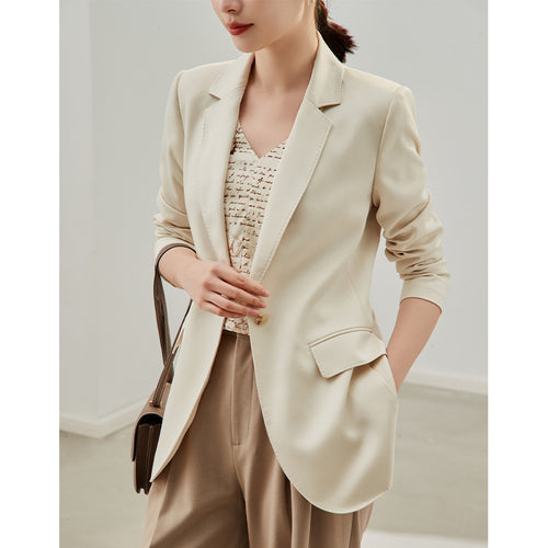 Damen taillierter leichter Ein-Knopf-Blazer mit Pattentaschen Nord Taschen