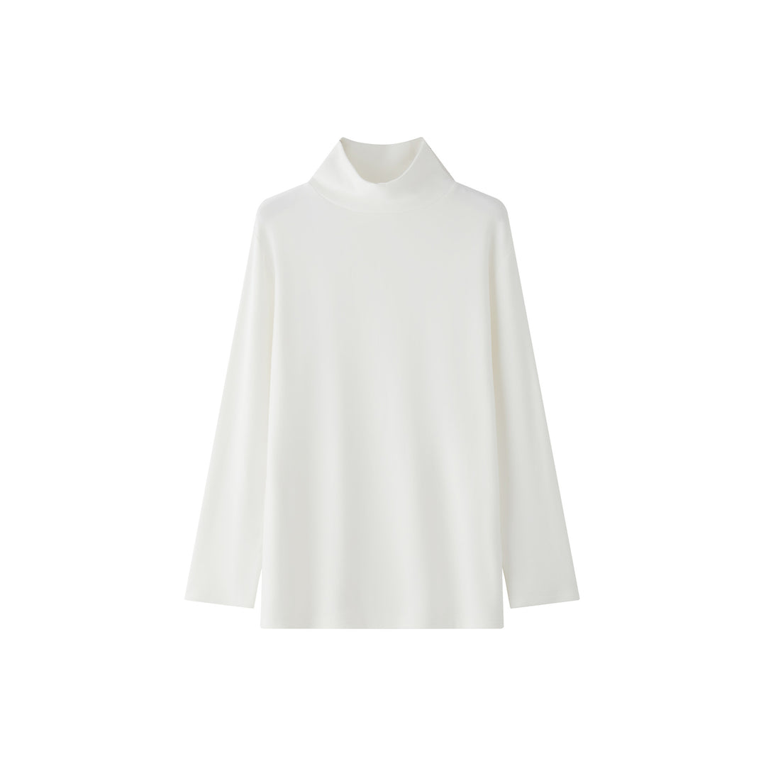 Damen Minimalistisches Rollkragen-Longsleeve mit Relaxed-Fit und weichem Jersey Nord Taschen