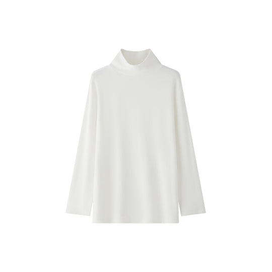 Damen Minimalistisches Rollkragen-Longsleeve mit Relaxed-Fit und weichem Jersey Nord Taschen