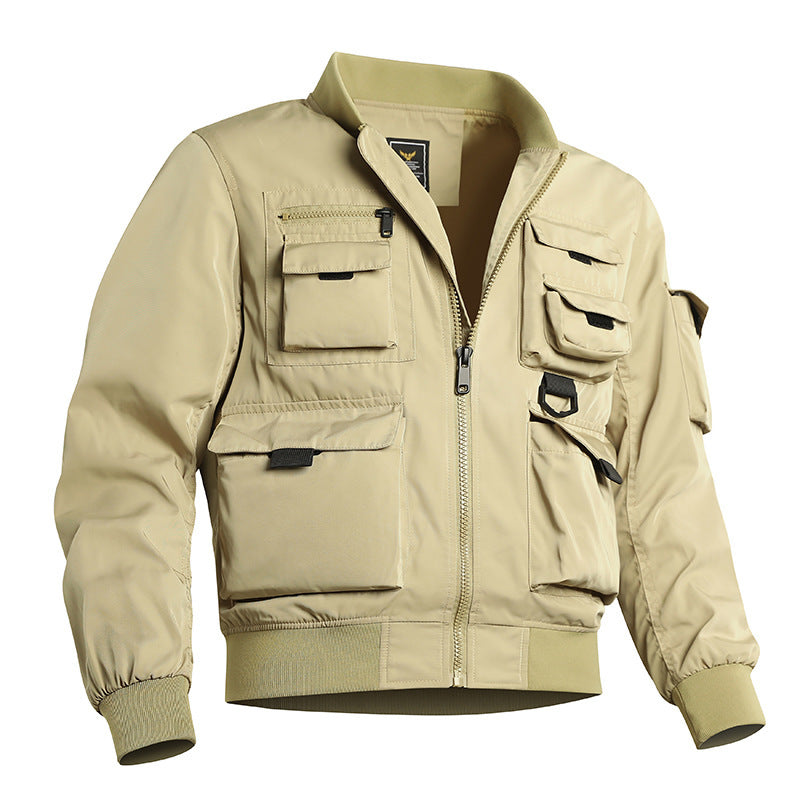 Herren Taktische Bomberjacke im Field‑Look mit modularen Außenfächern und elastischem Saum Nord Taschen