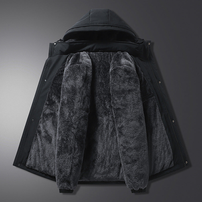 Herren Thermo‑Steppjacke mit weichem Teddyfutter, integrierter Kapuze & verdecktem Zwei‑Wege‑Reißverschluss Nord Taschen