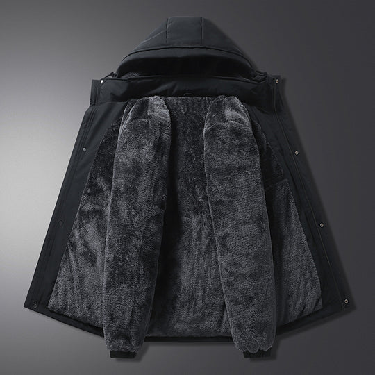 Herren Thermo‑Steppjacke mit weichem Teddyfutter, integrierter Kapuze & verdecktem Zwei‑Wege‑Reißverschluss Nord Taschen