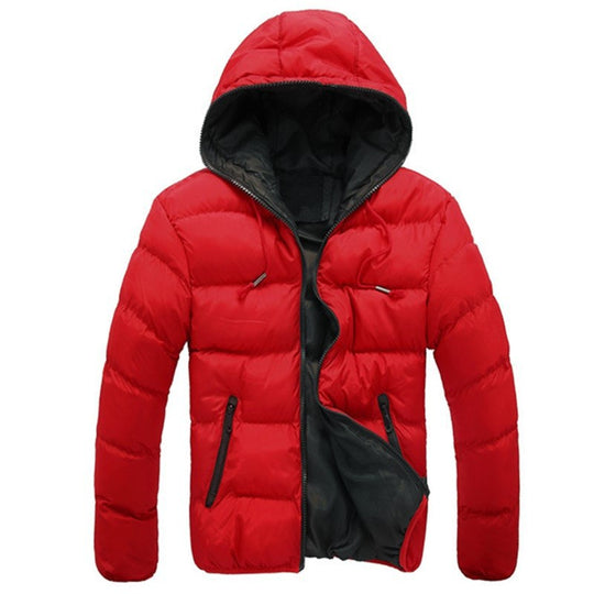 Herren leichte wattierte Kapuzenjacke mit kontrastierendem Innenfutter und Reißverschlusstaschen Nord Taschen